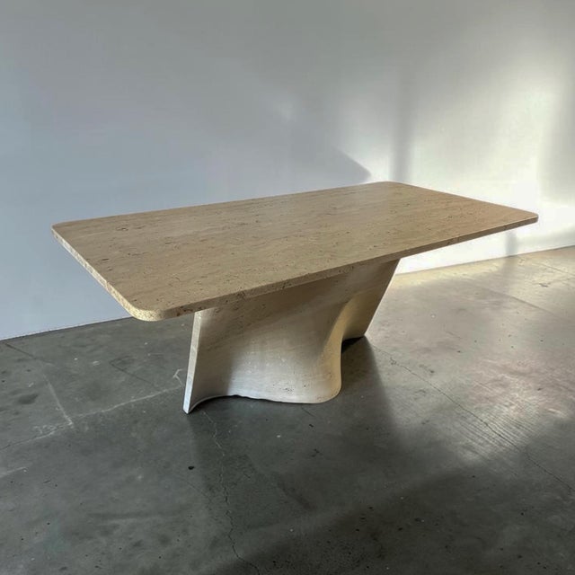 Mid-Century Modern Vintage Travertine Dining Table For Sale - Image 3 of 5