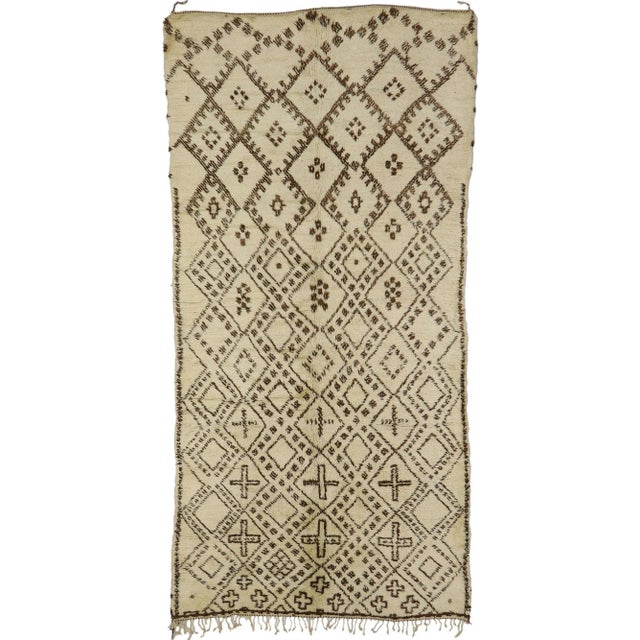 Vintage Berber Beni Ourain Moroccan Rug - 06'06 X 13'01 For Sale - Image 9 of 9