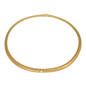 C1988 Tiffany & Co Tubogas Necklace Diamond 18k Yellow Gold Choker Picasso