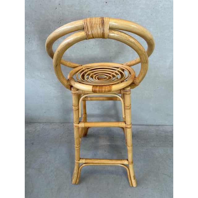 Set of Vintage Tiki Bar Stools in Bamboo For Sale - Image 5 of 10