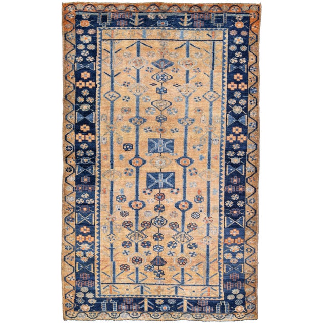 Brown 1960s Vintage Bidjar Brown Handmade Floral Wool Rug For Sale - Image 8 of 8