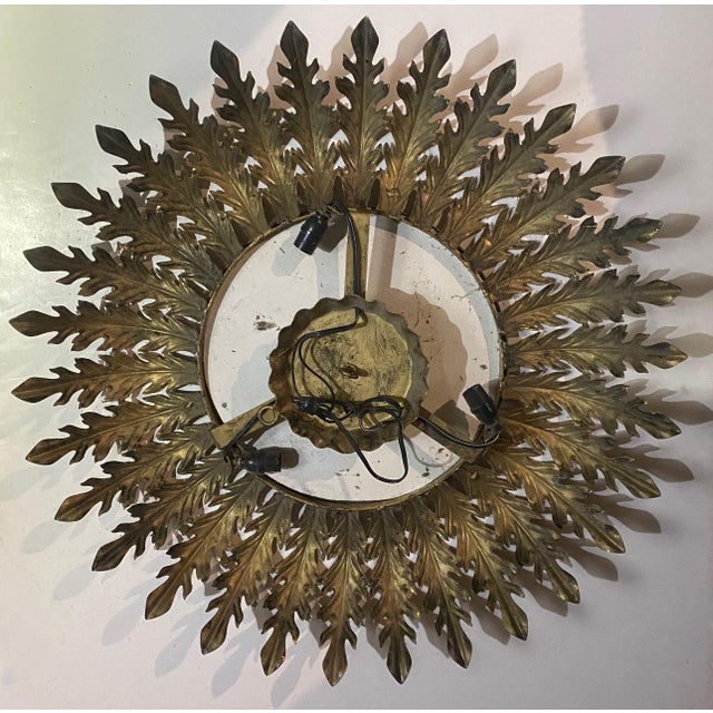 Vintage Italian Gilded Sunburst Mirror, 1960s For Sale - Image 6 of 18