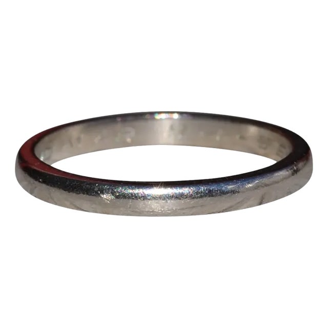 The Preston: Antique Platinum Wedding Band For Sale