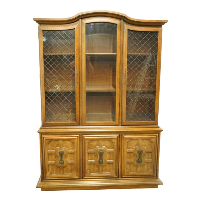 Stanley Furniture Italian Provincial Pecan 57" Buffet W. China Cabinet 525-01 For Sale
