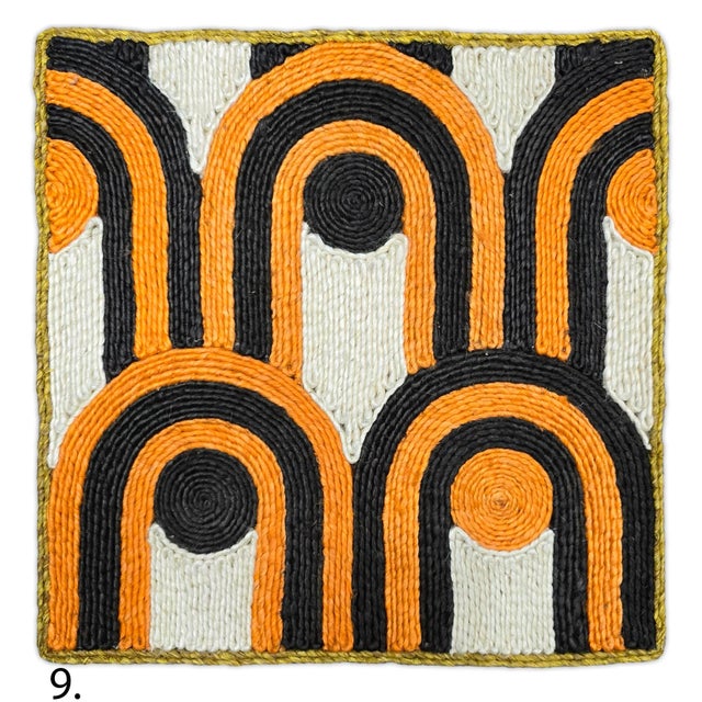 Yellow Natural Abaca Premium Fiber Rugs in Colors 2x2Ft. For Sale - Image 8 of 12