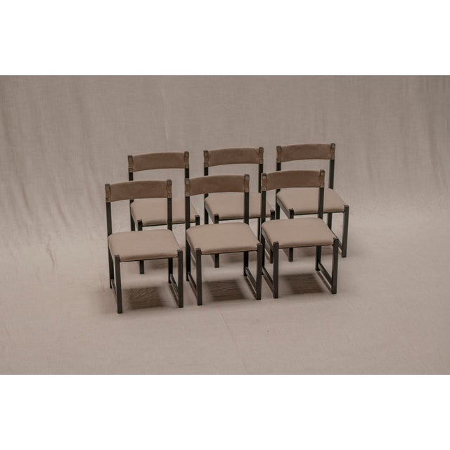 Vintage Brutalist Dining Chairs by Emiel Veranneman for De Coene, 1970s, Set of 6 For Sale - Image 14 of 16