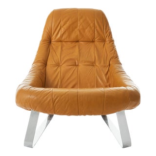 Percival Lafer 'Earth' Chrome & Leather Lounge Chair For Sale