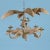 Mario Lopez Torres Single Monkey Chandelier in nice as found condition. There is minor wear to the hand-made rattan....