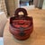 Beautiful antique Chinese red lacquer wedding basket. Hand painted and hand carved, these baskets were historically used...