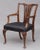 George II period Chippendale mahogany armchair with shaped top rail above five vertical pierced splats, molded arm...