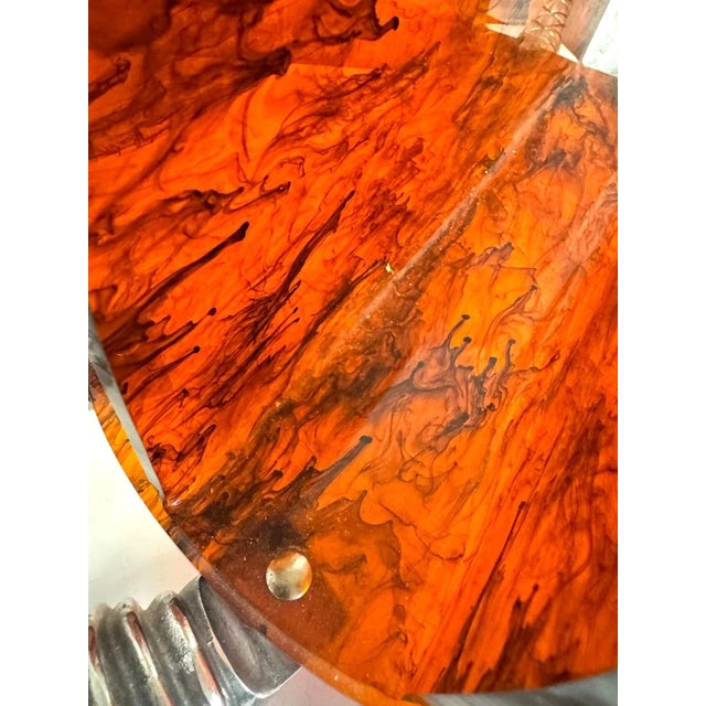 Amber Vintage Arthur Court Aluminum Lucite Turtle Magazine Holder For Sale - Image 8 of 8