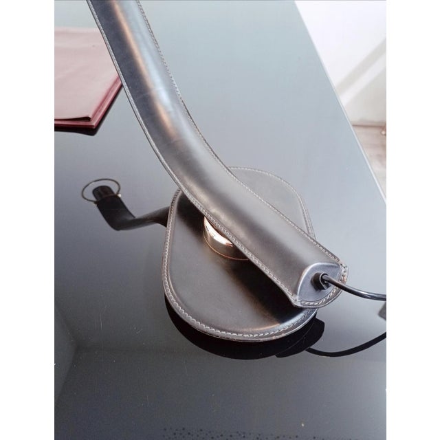 Metal Cobra Leather Desk Lamp by Traso Milano, 1988 For Sale - Image 7 of 16