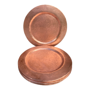 Vintage Hand Hammered Copper Chargers- Set of 7