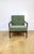 Vintage Brown Wooden Armchair in Green-Olive Jeans Design from Z. Bączyk, 1970s For Sale - Image 3 of 9