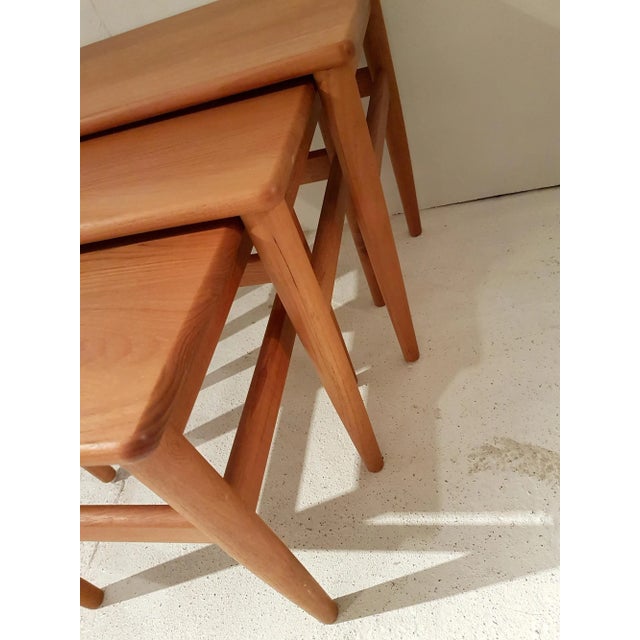 Vintage Danish Teak Nesting Tables, 1970s, Set of 3 For Sale - Image 4 of 5