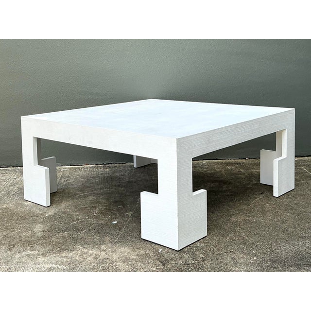 Vintage Custom Grasscloth Coffee Table For Sale In West Palm - Image 6 of 12