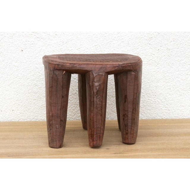 Brown Vintage Carved Wood Gathering Nupe Stool For Sale - Image 8 of 10