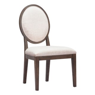 Mila Dark Brown and Beige Performance Fabric Side Chair, Set of 2 For Sale