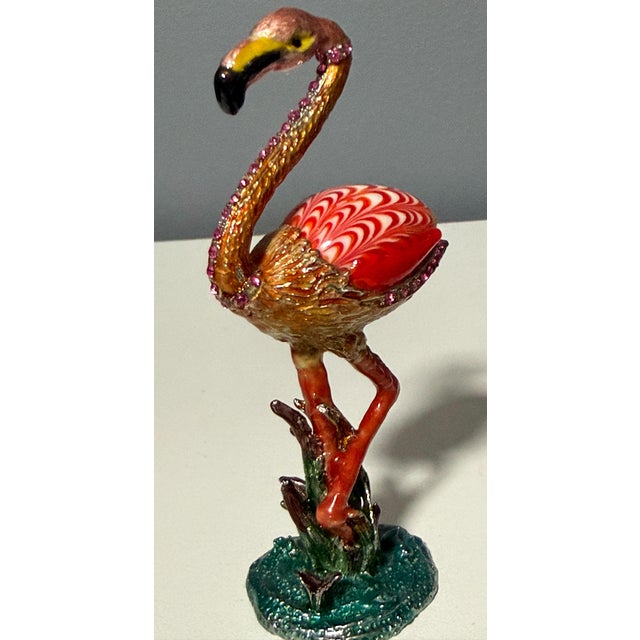 2000 - 2009 2006 Fitz and Floyd Guild Collection Jeweled Flamingo Figurine With Box For Sale - Image 5 of 12