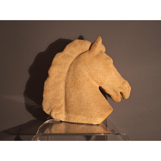 A rare lighting fixture in the shape of a horse's head by Singleton, Italy, designed by Luciano Sartini. We have not found...