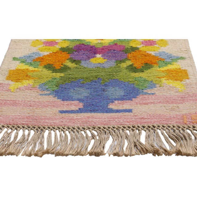 Ingegerd Silow Ingegerd Silow Vintage Swedish Rollakan Rug, 01'11 X 02'09 For Sale - Image 4 of 11