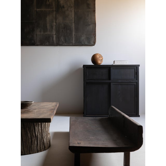 This piece is a Japanese sliding door cabinet crafted during the Meiji period to the early Taisho period. It is...