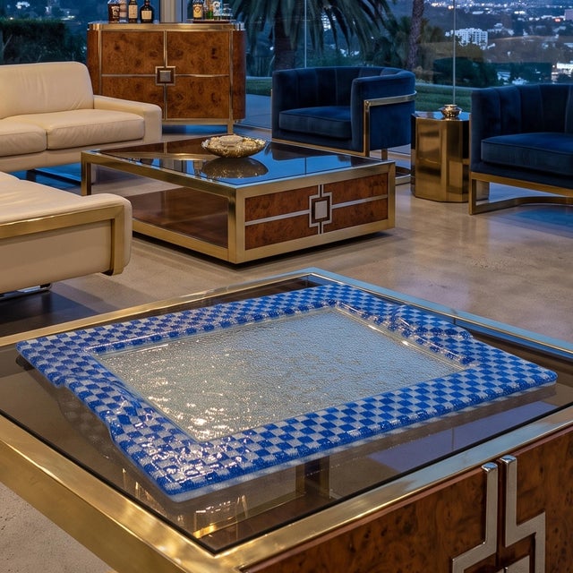 Exquisite 1970s Italian tray, crafted by Albatros in Murano, is a striking marriage of traditional glassmaking techniques...