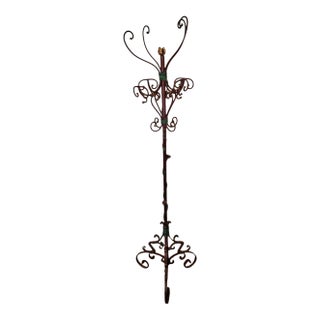 19th Century French Art Nouveau Wrought Iron Coat Rack For Sale
