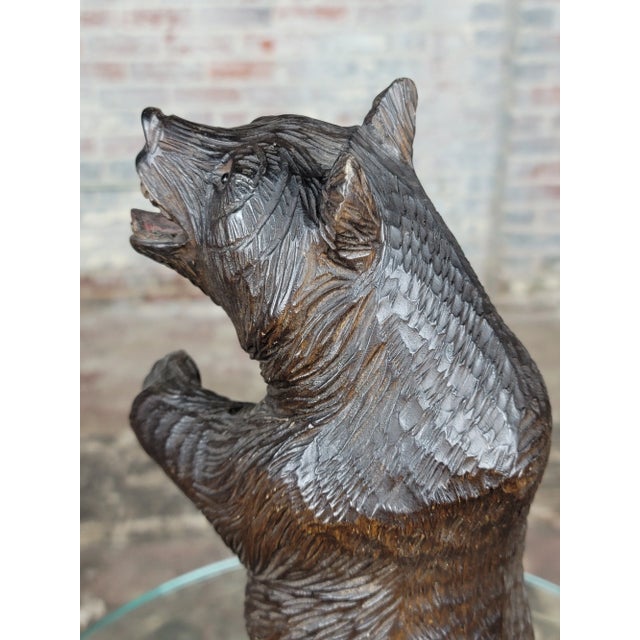 Vintage Black Forest Figurine - Carved Standing Bear For Sale In Los Angeles - Image 6 of 12