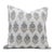 Fabdivine Floral Block Print Pillow Cover 12x20 Inch Off-White Linen-Mor Mukut For Sale