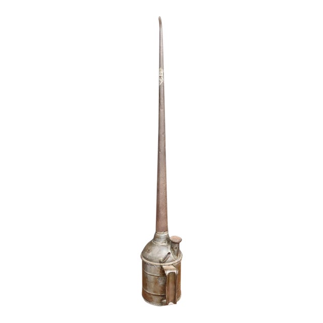 Antique Tin Oil Can With Long Spout For Sale
