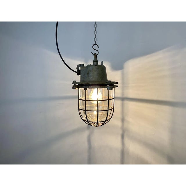 Vintage Industrial Cast Iron Pendant Light, 1960s For Sale - Image 9 of 13