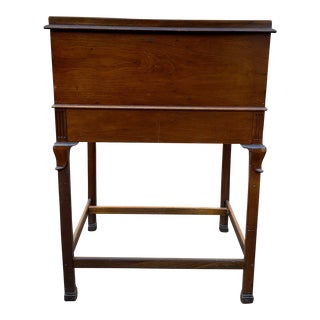 Vintage Lexington Palmer Napoleon III Mahogany Leather Top Slant Front Drafting Desk For Sale