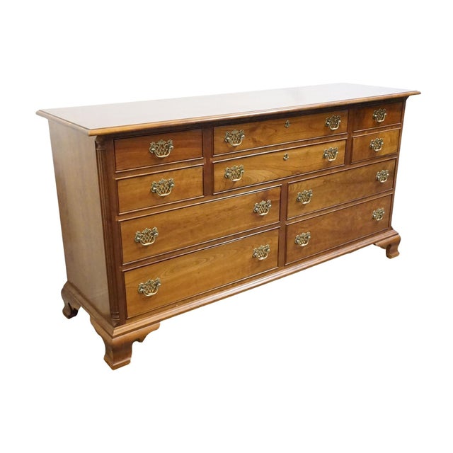 Stickley Stickley Furniture Solid Cherry Early American Traditional Style 70" Triple Dresser 3577 For Sale - Image 4 of 14