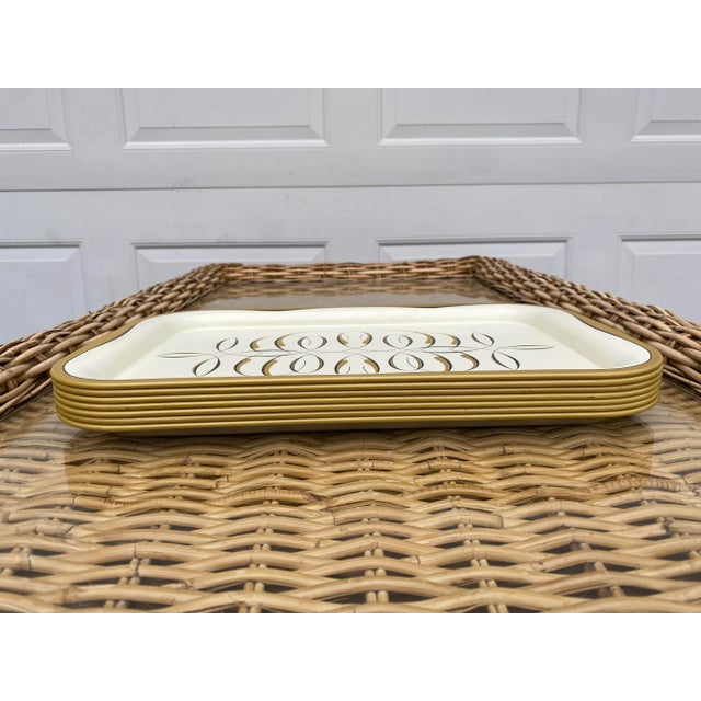 Beautifully designed metal stacking trays. These all feature the same simple graceful design. Stackable if you purchase...