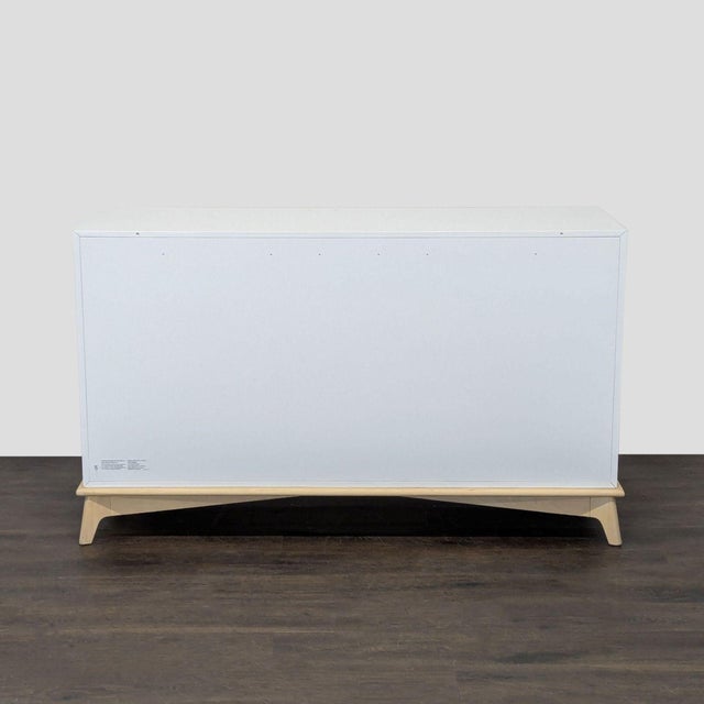 West Elm Sydney White Modern 6-Drawer Dresser With Light Wood Base For Sale In San Francisco - Image 6 of 11