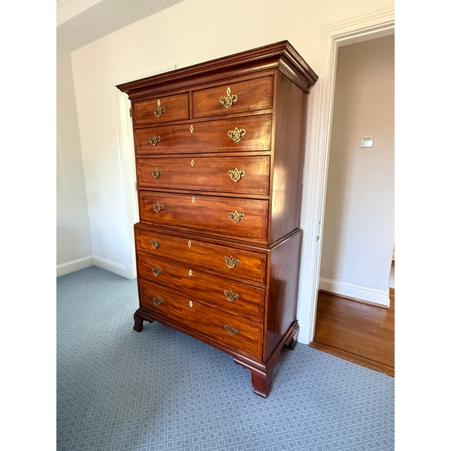 Antique Georgian Chest on Chest Highboy For Sale - Image 4 of 10