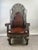 Portuguese Colonial Style Leather & Filigree Design Throne Chair : This magnificent armchair is a striking embodiment of...