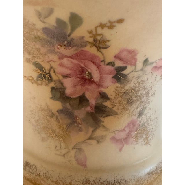 1940"s Abingdon Potteries Usa Art Deco Ceramic Hand Painted Glazed Finish Vase Floral and Birds Decor For Sale - Image 10 of 18
