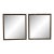 Rococo Revival Ebonized Black & Gold Square Wood Mirrors, a Pair For Sale