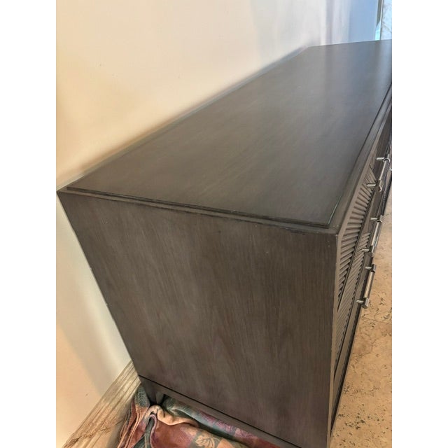 Wood Vanguard Modern Charcoal Textured Three-Drawer Console Credenza For Sale - Image 7 of 12
