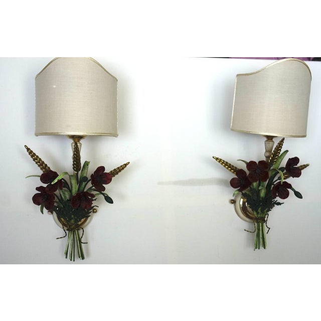 Mid-Century Modern Fabric Shade Wall Lamps from Unbekannt, 1970s, Set of 2 For Sale - Image 3 of 12