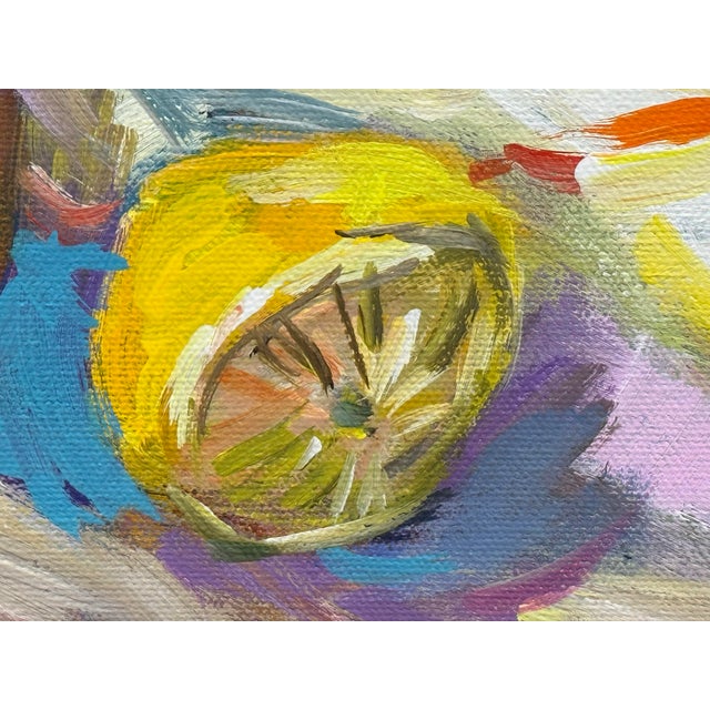 D. C. Signed “Orange Juice” Acrylic on Canvas Original Painting For Sale In San Francisco - Image 6 of 12