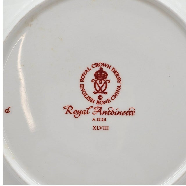 Royal Crown Derby Antoinette Fine Bone China Rim Soup Bowl Royal England 8.75” For Sale - Image 9 of 9