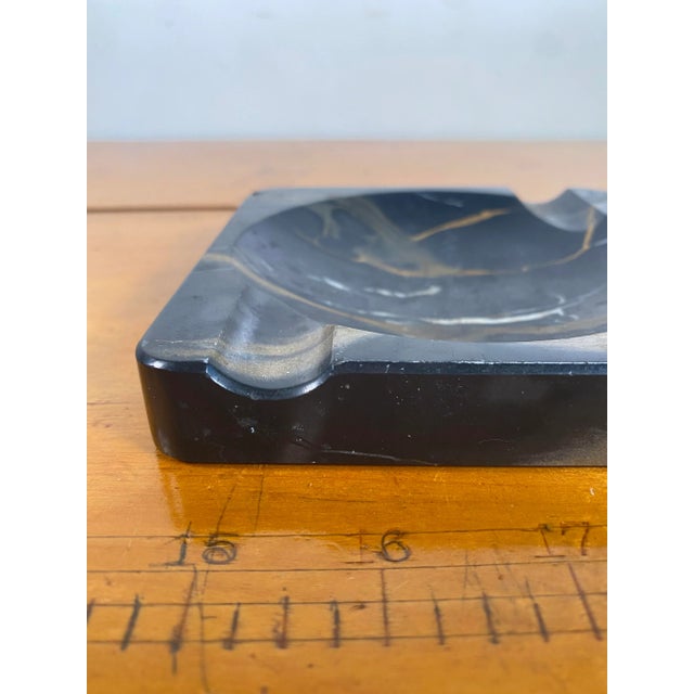 Modern Italian Black, Brown and White Marble Ashtray or Vide-Poche Catchall, Circa 1970s For Sale - Image 3 of 8