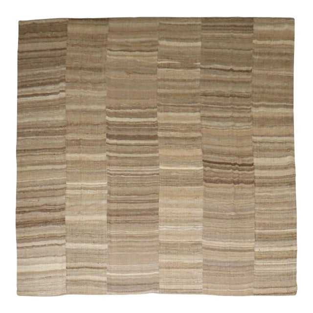 Vintage Zabihi Collection Large Square Persian Kilim For Sale