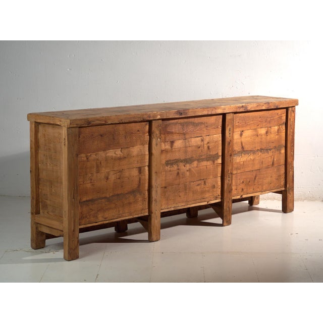 Wooden Sideboard with Three Doors, 1920s For Sale - Image 12 of 13