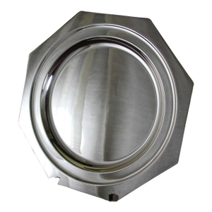 Vintage 1970 Silverplate Octagonal Round Platter, Raw Edge