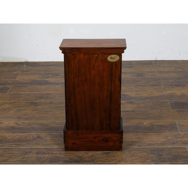 Wood English 19th Century Miniature Cabinet with Scrollwork Inlay and Inner Drawers For Sale - Image 7 of 12