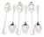 Vintage Italian Handmade Genuine Silver Sugar Spoons, 1970s, Set of 6 For Sale